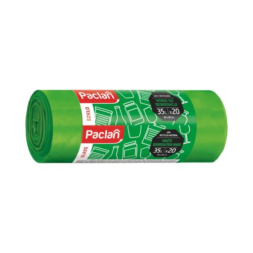 Paclan Szelektív üveg gyűjtő szemeteszsák 35l (*20zsák) 50cm*60cm 9my