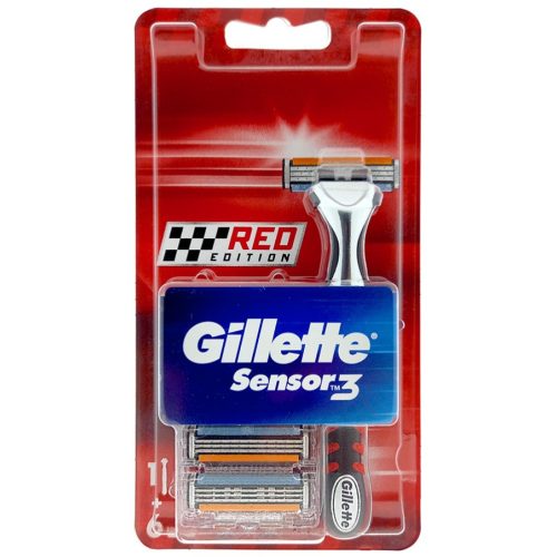 Gillette készülék+6 db borotvabetét Sensor 3 Red