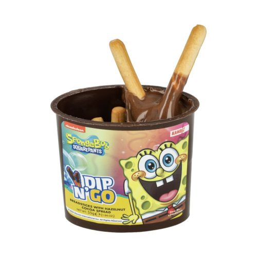 Dip N' Go Kakaós mogyorókrém és ropogós pálcikák 55g - SpongeBob